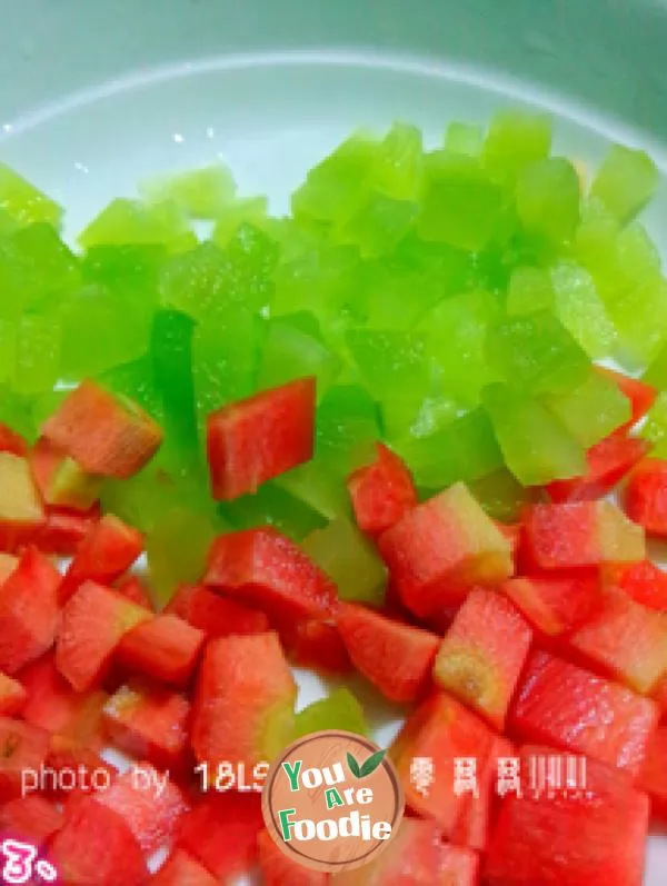 Fried soybean with green bamboo shoots and radish