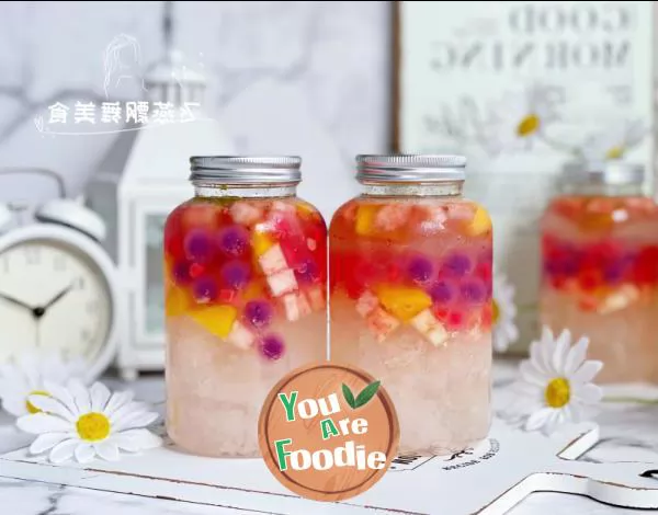 ‼️ Super delicious ? Cool and refreshing white fungus frozen fruit bubble drink