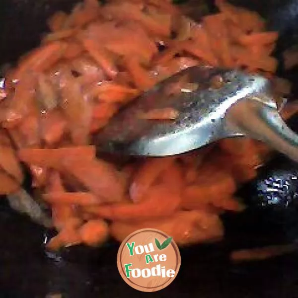 Stir fried carrot slices