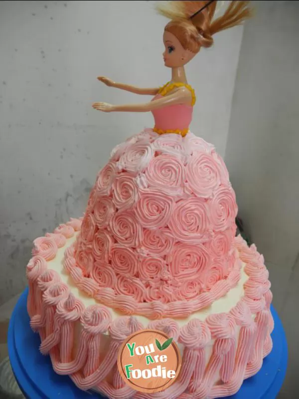 Gradient Barbie cake