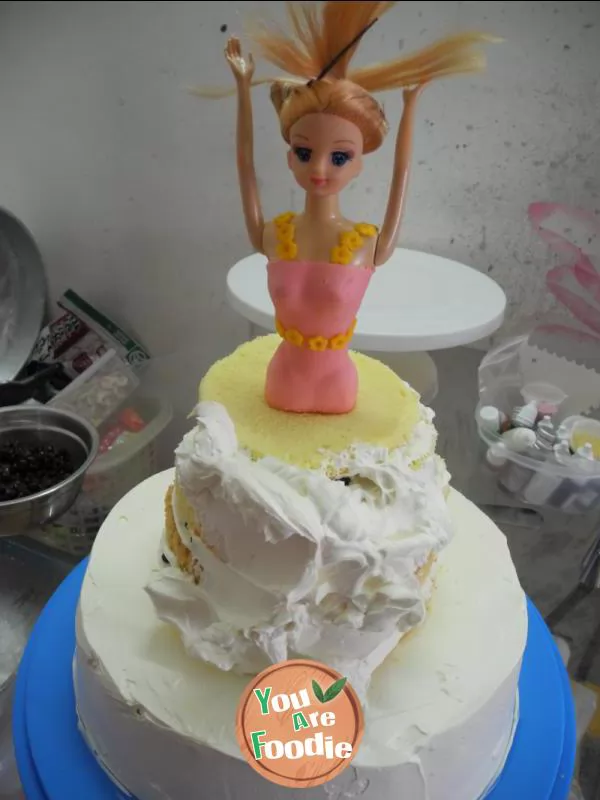 Gradient Barbie cake