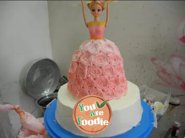 Gradient Barbie cake