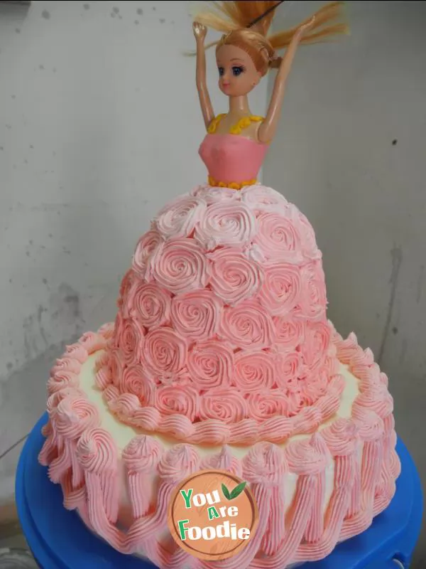 Gradient Barbie cake