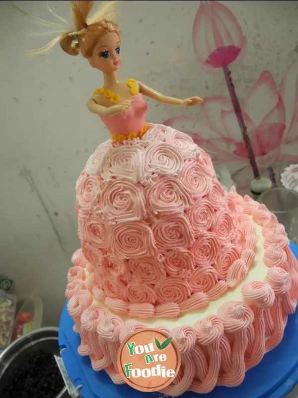 Gradient Barbie cake