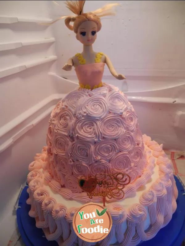 Gradient Barbie cake