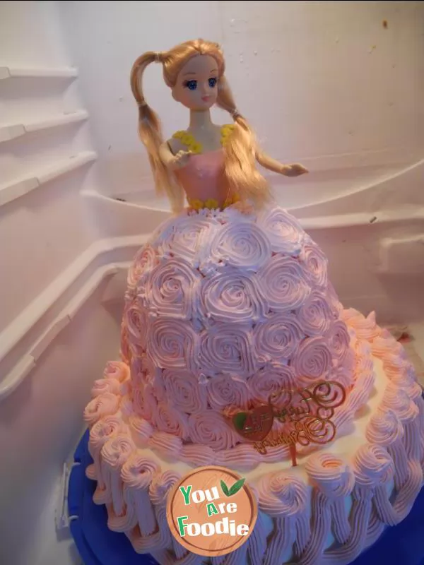 Gradient Barbie cake