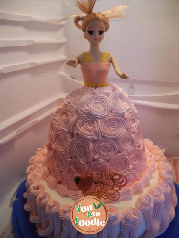 Gradient Barbie cake