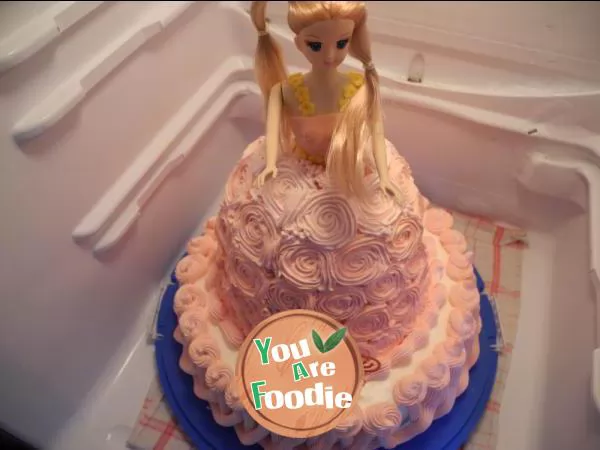 Gradient Barbie cake