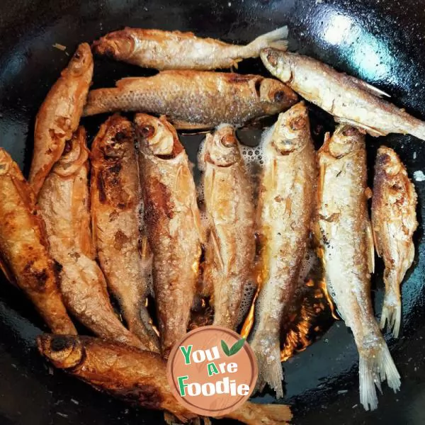 Pan fried small river fish