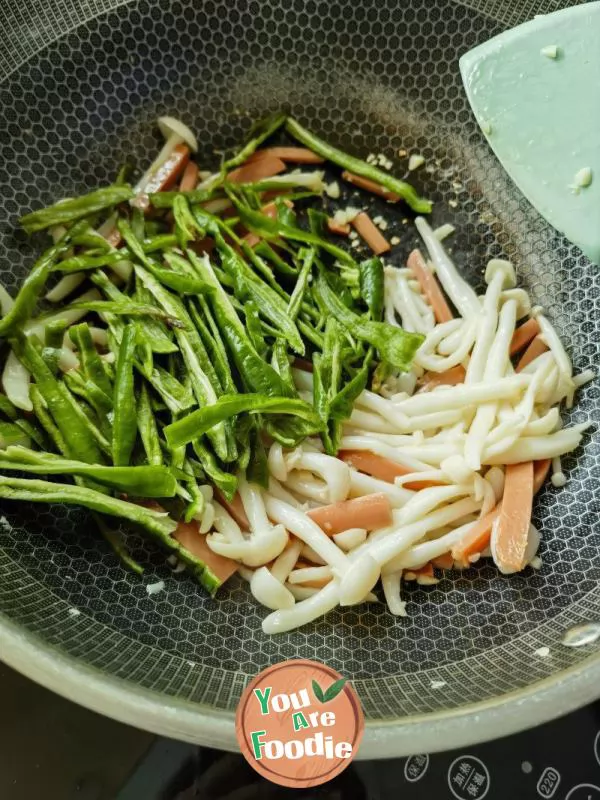 Stir fried seafood mushrooms