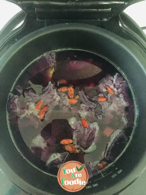 Dragon bone purple potato soup