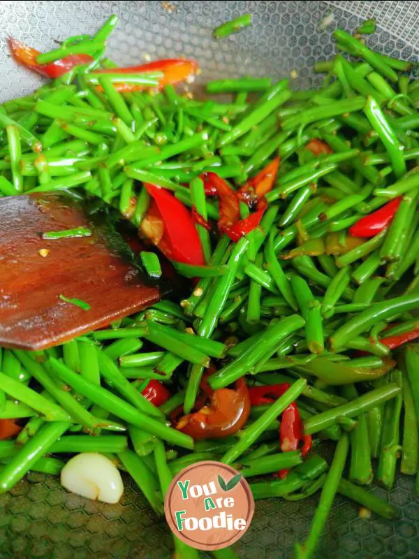 Stir fried cabbage stalks