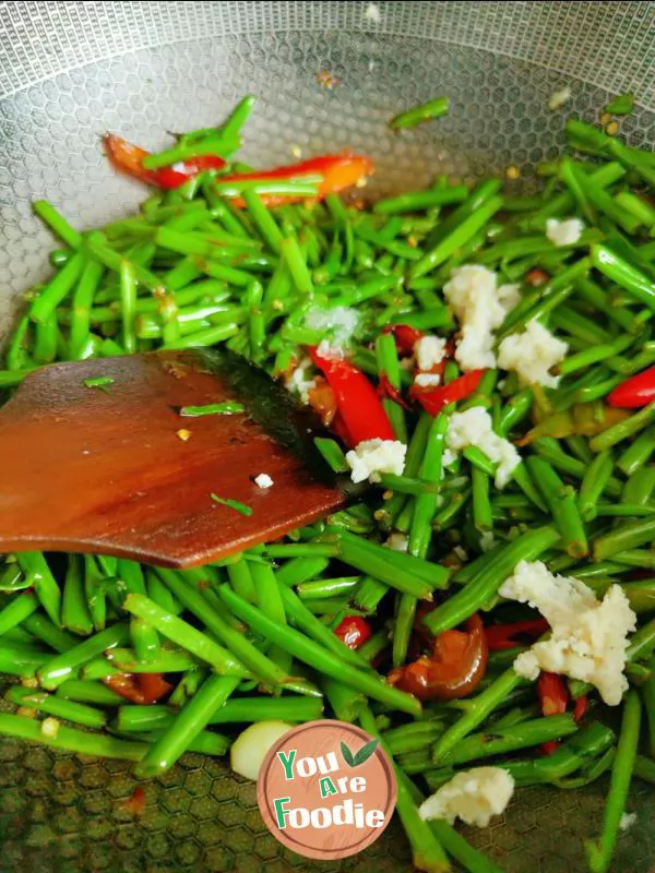 Stir fried cabbage stalks