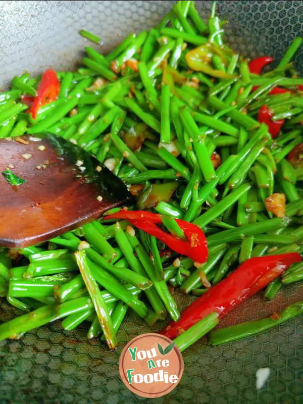 Stir fried cabbage stalks