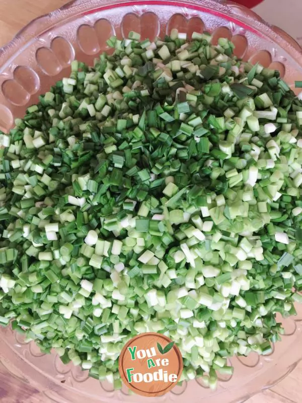 Boiled meat dumplings with leeks