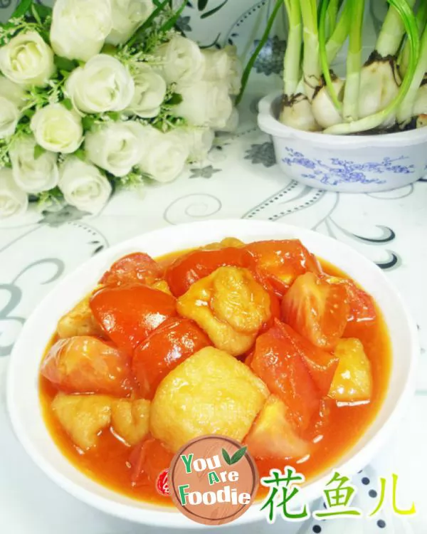 Fried Tofu with tomato