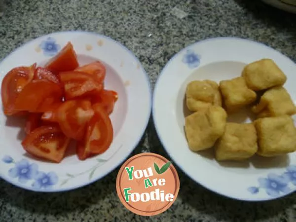 Fried Tofu with tomato