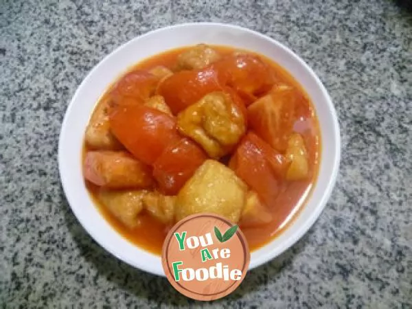 Fried Tofu with tomato