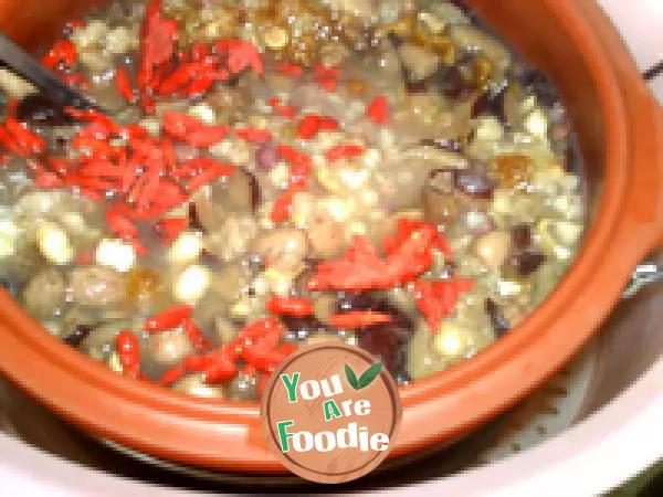 Congee with Nuts and Dried Fruits