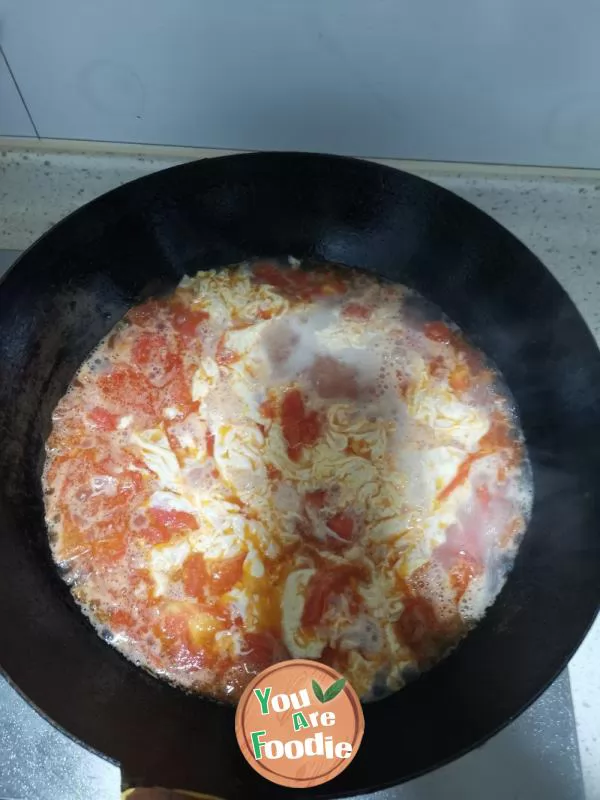 Tomato and egg pancake