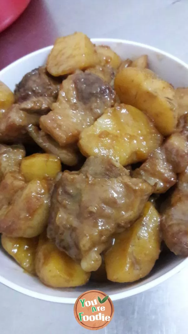 Braised spareribs with potatoes (lazy version)