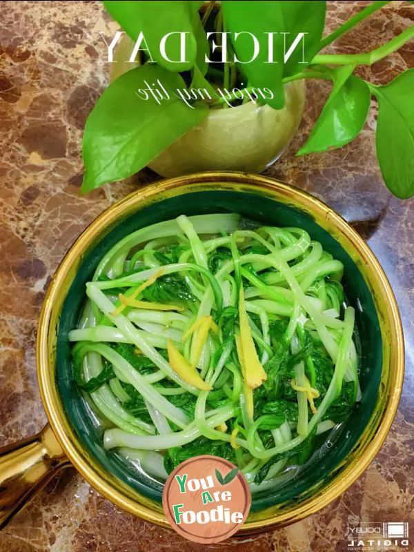 Super simple fried cabbage with shredded ginger