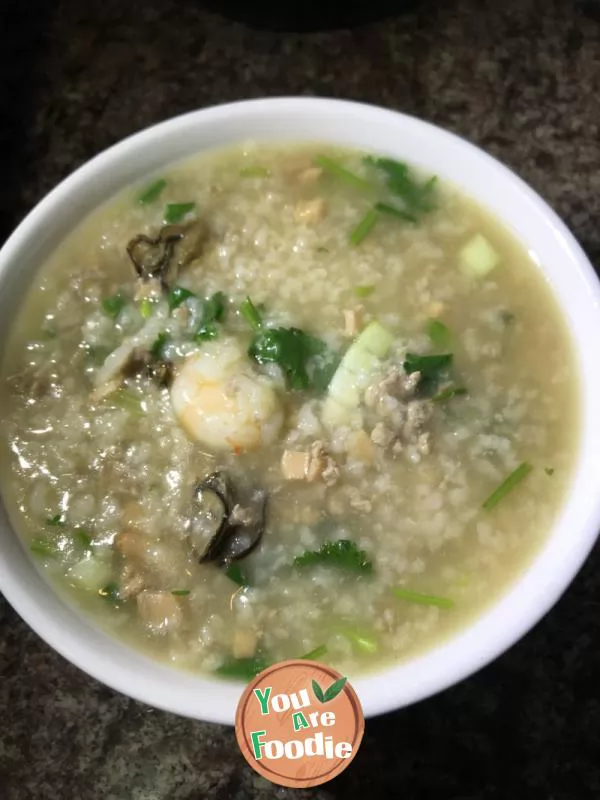 Squid seafood porridge