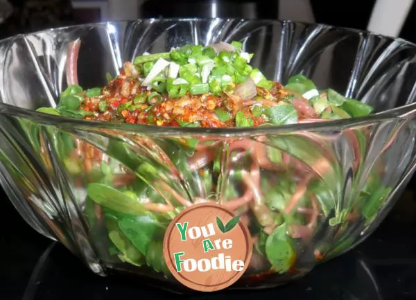 Hot and sour purslane salad