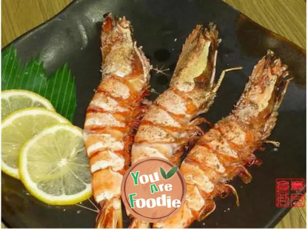 Roasted prawns with salt