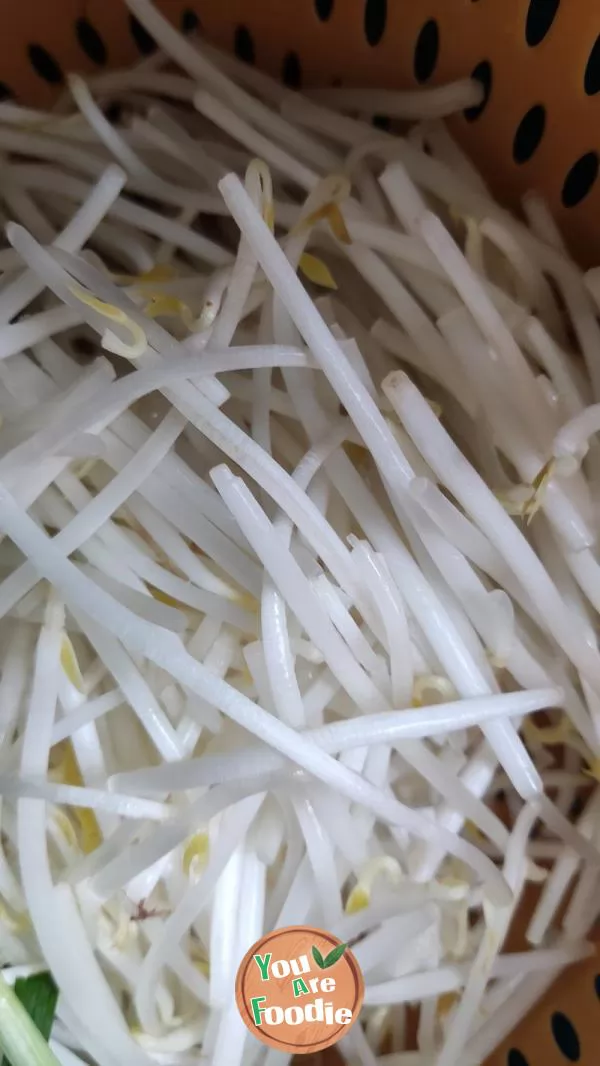 Stir fried green bean sprouts and chives