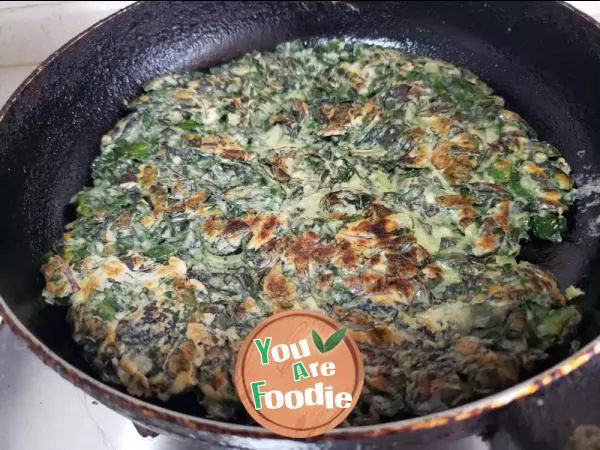 Perilla leaf egg pancake