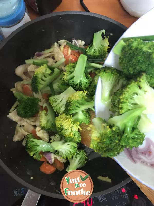 Fried chicken breast with Broccoli