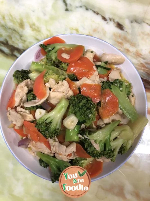 Fried chicken breast with Broccoli