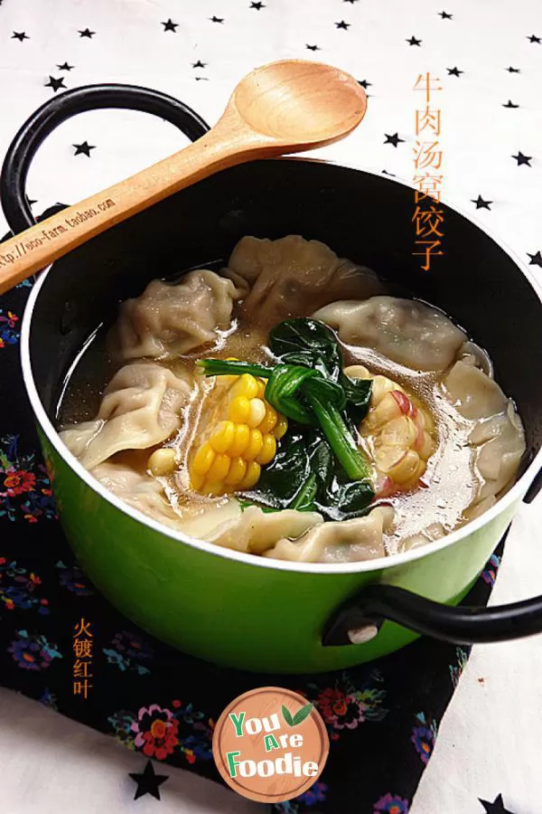 Dumplings in beef soup