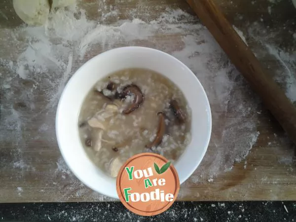 Mushroom-chicken-porridge