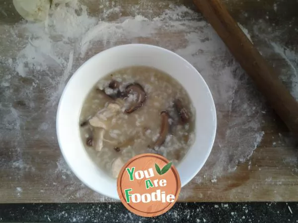 Mushroom chicken porridge