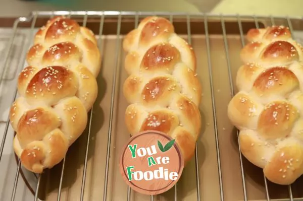 Four strand fried dough twist braided bread