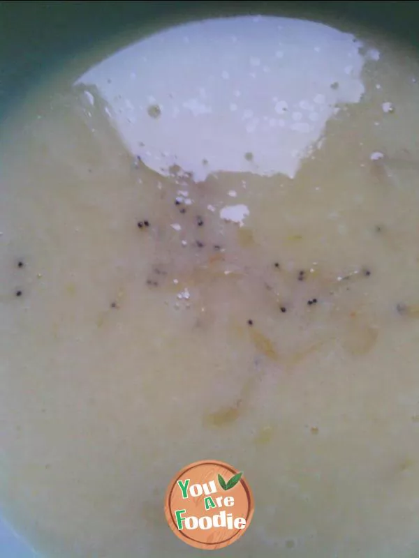 Homemade egg custard -- steamed egg custard with shrimp skin oil cake