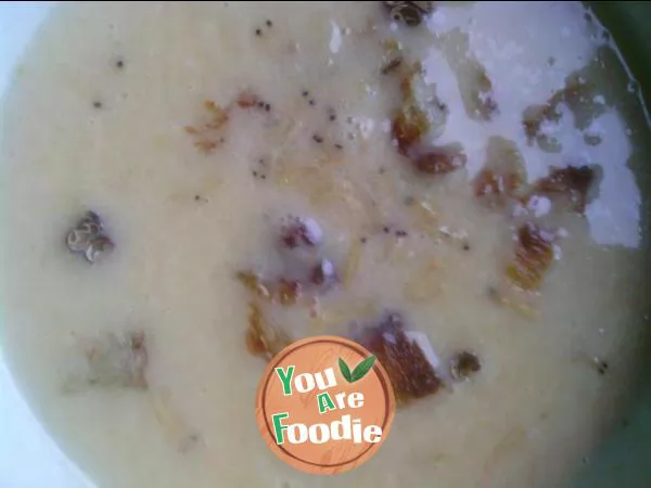 Homemade egg custard -- steamed egg custard with shrimp skin oil cake