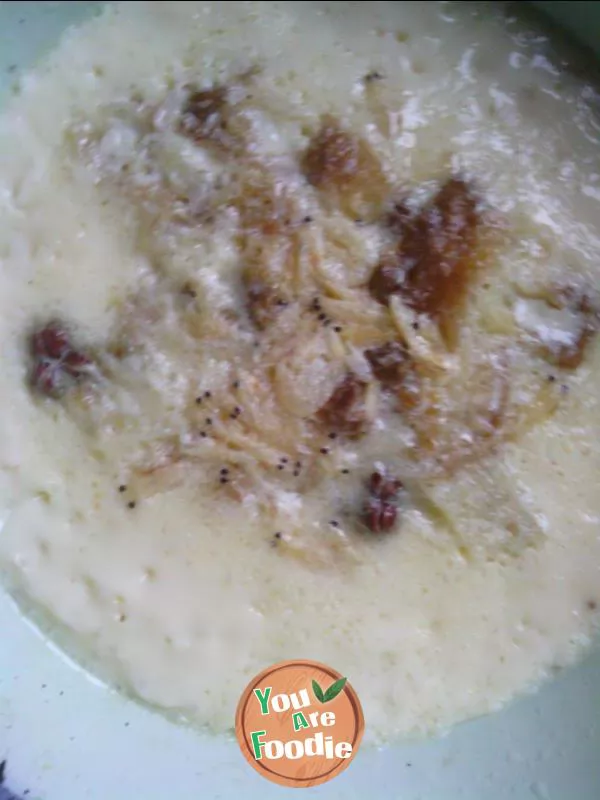 Homemade egg custard -- steamed egg custard with shrimp skin oil cake