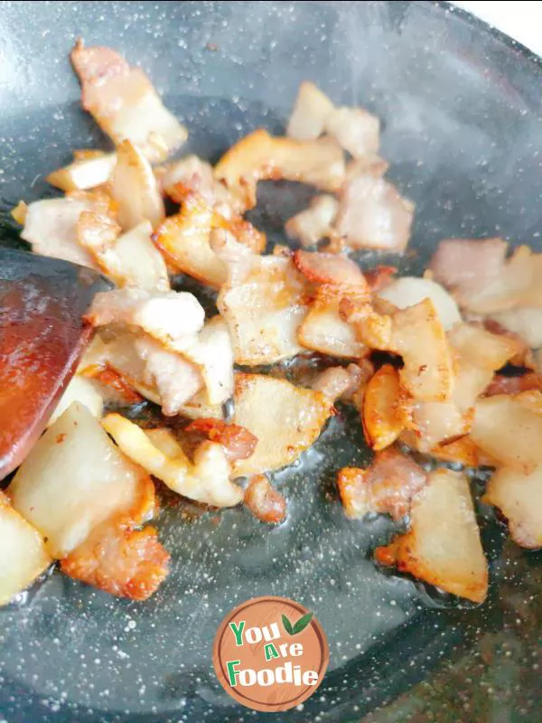 Stir fried cabbage stem