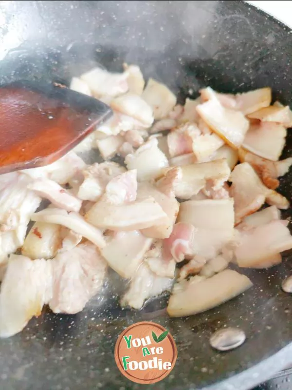 Stir fried cabbage stem