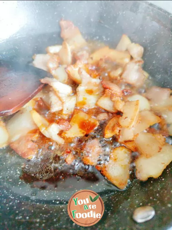 Stir fried cabbage stem