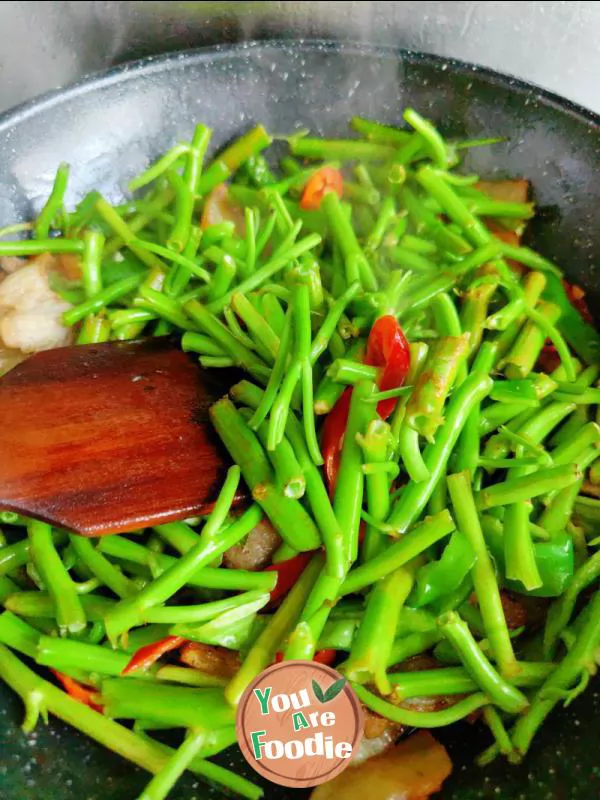 Stir fried cabbage stem