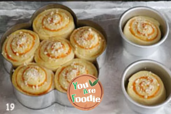 Sweet potato flower shaped bread