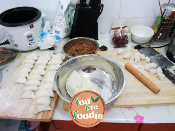 Dumplings stuffed with pork and cabbage