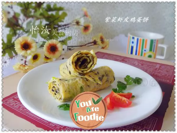 [healthy and nutritious breakfast] make your own breakfast --- laver shrimp egg cake