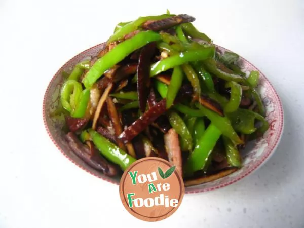 A small dish of Huili villagers (a holiday gift for mom) -- Hui tea with green pepper and shredded pork