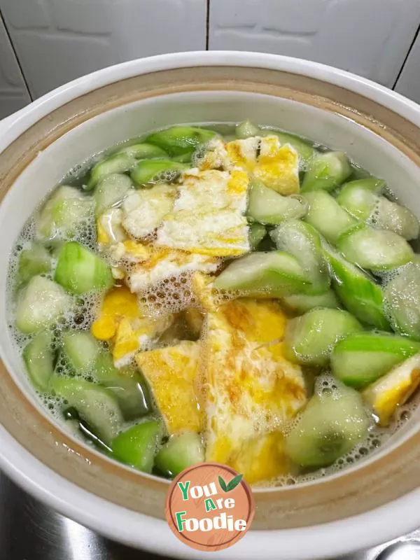 Luffa Tofu Skin Egg Soup