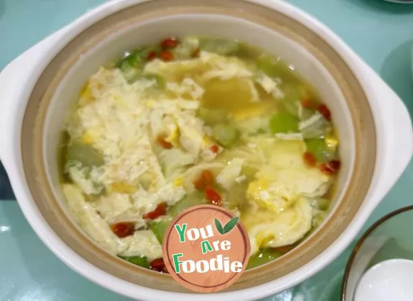 Luffa Tofu Skin Egg Soup